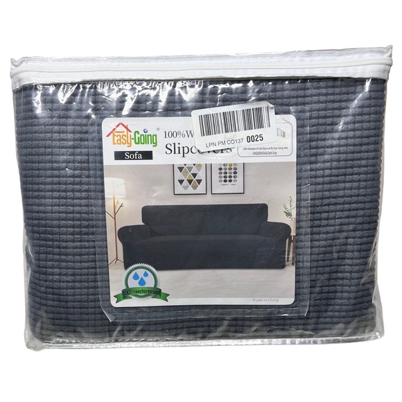 Easy-Going 100% Waterproof Couch Cover Set – Sofa & Loveseat in Dark Gray - Picture 2 of 8